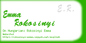 emma rokosinyi business card